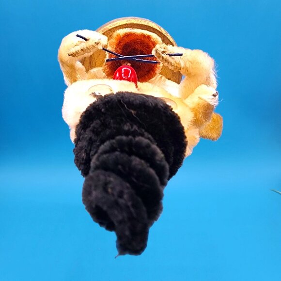 Vintage 1950s Chenille Snowman Ornament Red Nose Hat Scarf Drum Putz Japan - Picture 7 of 9